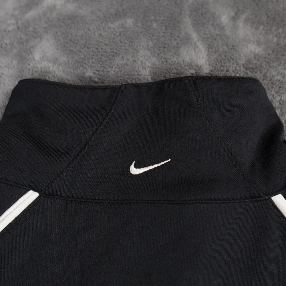VTG Nike Track Jacket Womens 12-14 Large‎ Black Dri-Fit Windbreaker Y2K Swoosh